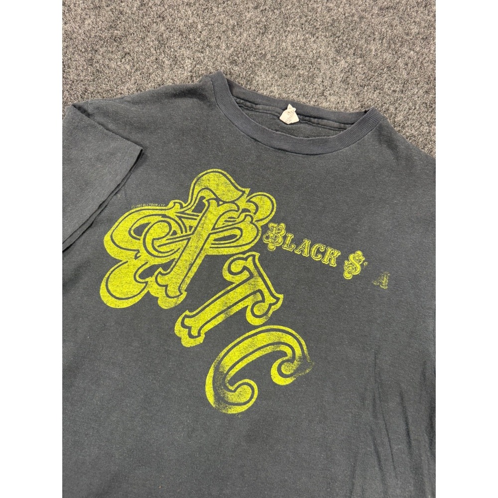 Vintage 1980 XTC Black Sea T-Shirt Hanes USA Single Stitch Size L 42-44